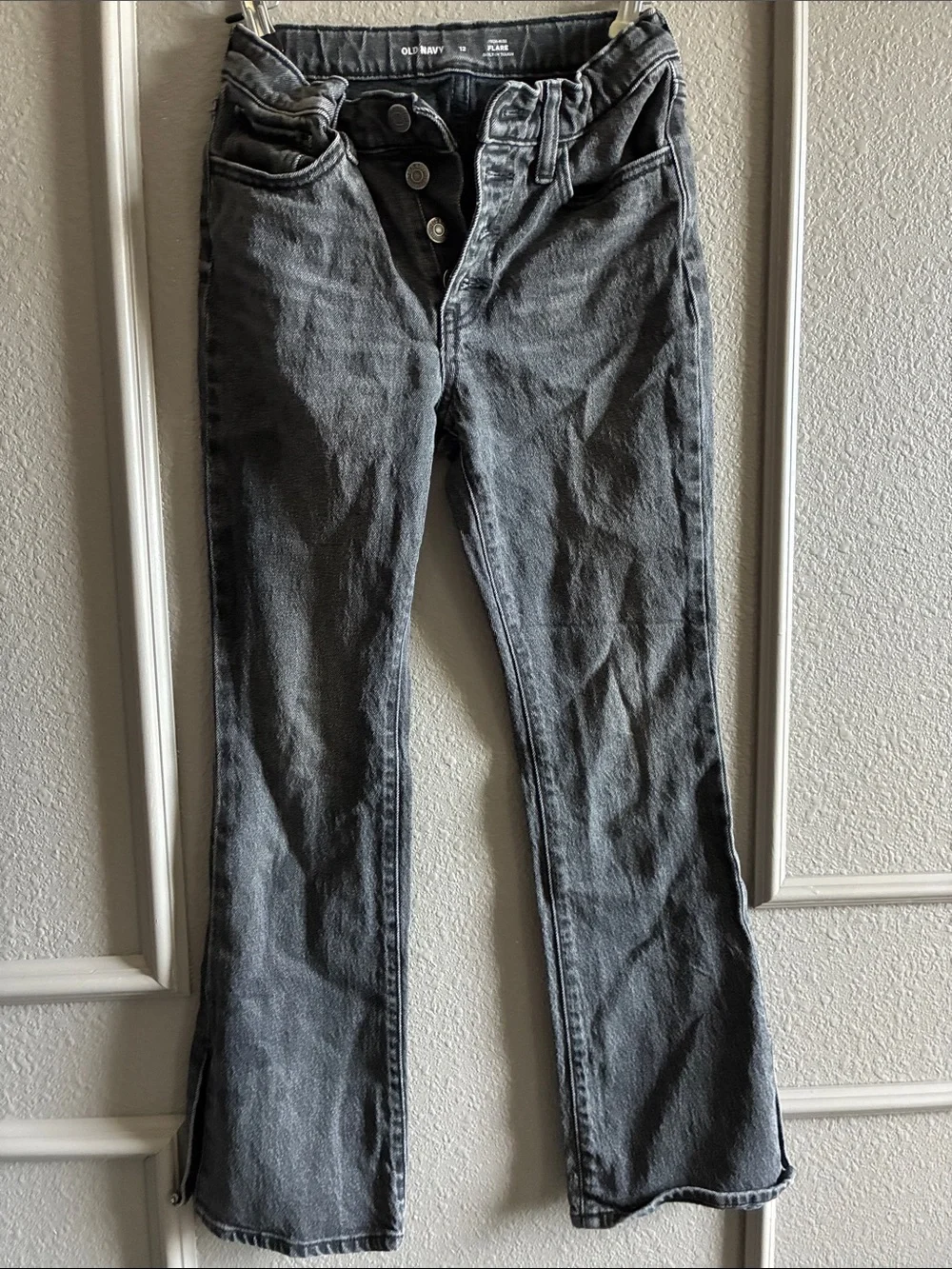 Old Navy Kids Gray Button-Front Flared Jeans